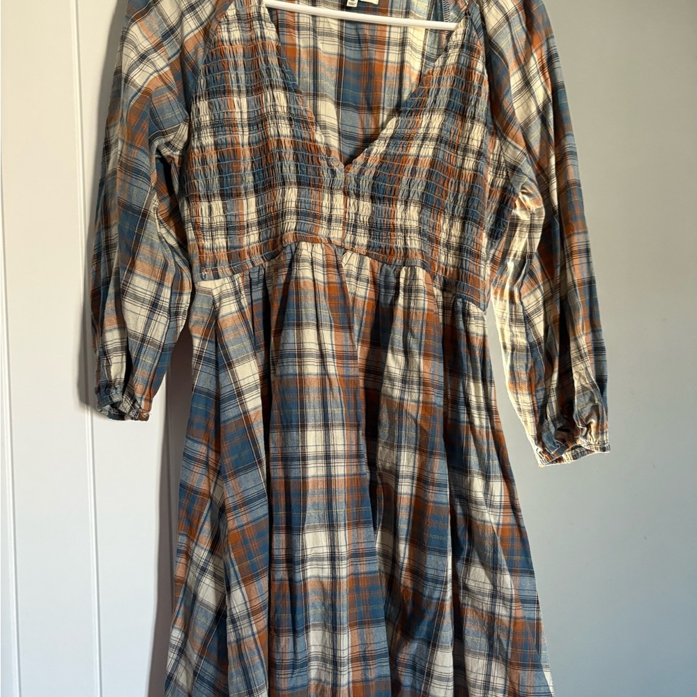 Plaid Long Sleeve Dress